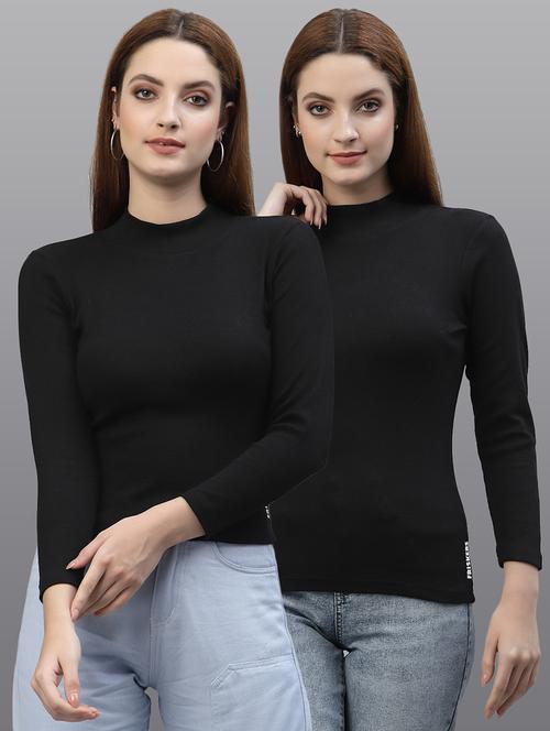 women set of 2 black casual top - 20617677 - Very Small Image - 1