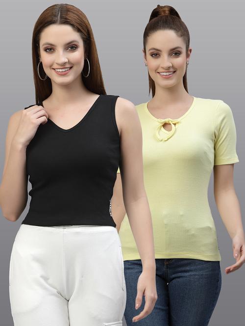 women set of 2 multi coloured casual top - 20617694 - Very Small Image - 1