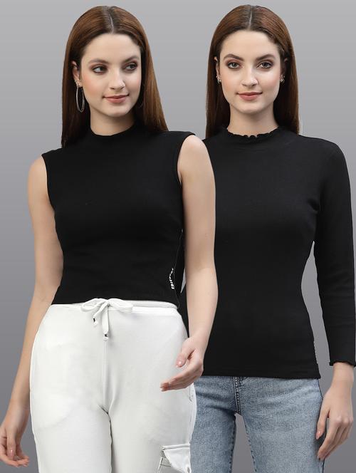 women set of 2 black casual top - 20617708 - Very Small Image - 1