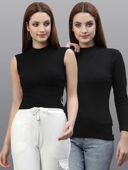 women set of 2 black casual top - 20617711 - Very Small Image - 1