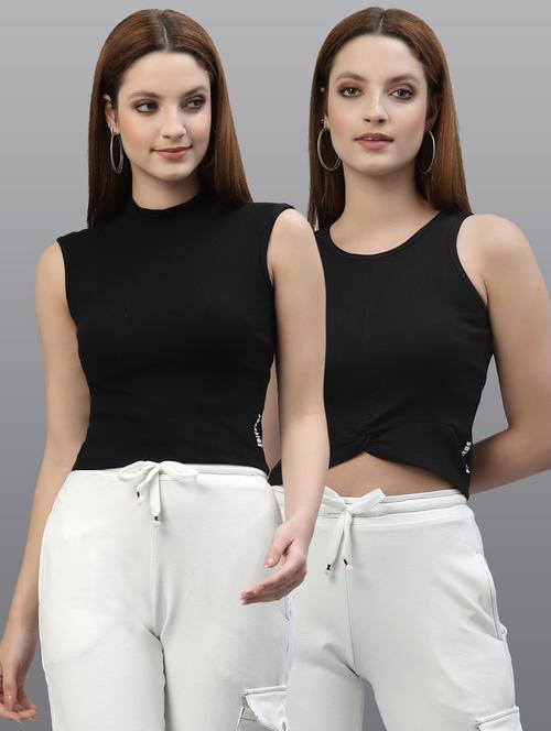 women set of 2 black casual top - 20617715 - Very Small Image - 1