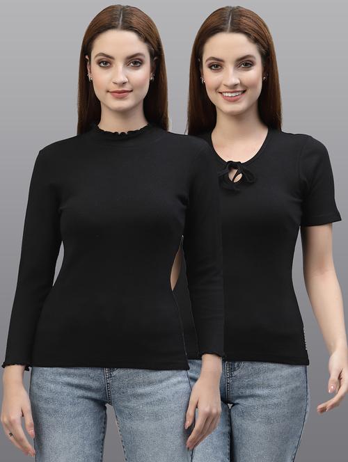 women set of 2 black casual top - 20617724 - Very Small Image - 1