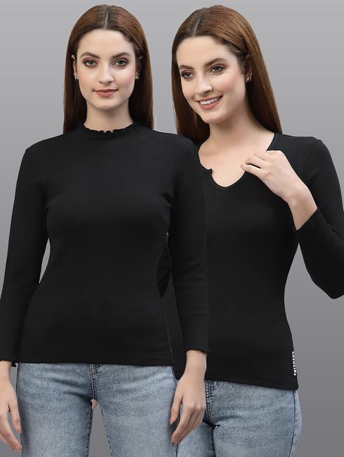 women set of 2 black casual top - 20617728 - Very Small Image - 1