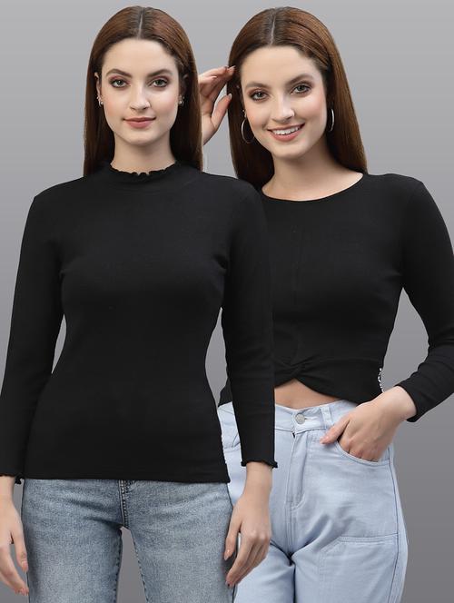 women set of 2 black casual top - 20617732 - Very Small Image - 1