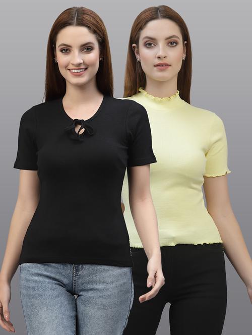 women set of 2 multi coloured casual top - 20617737 - Very Small Image - 1