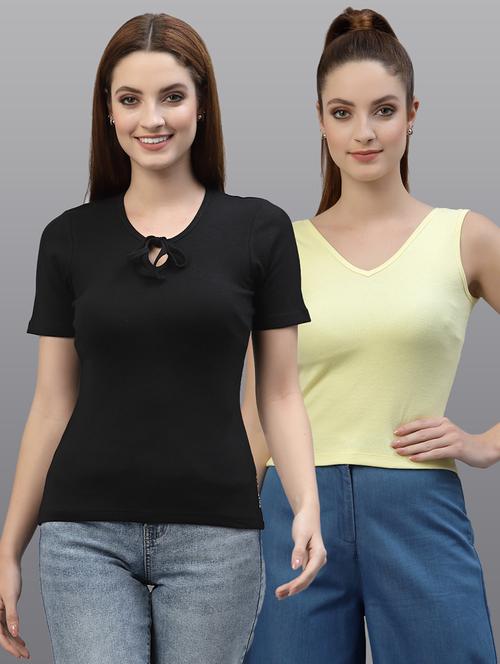 women set of 2 multi coloured casual top - 20617738 - Very Small Image - 1