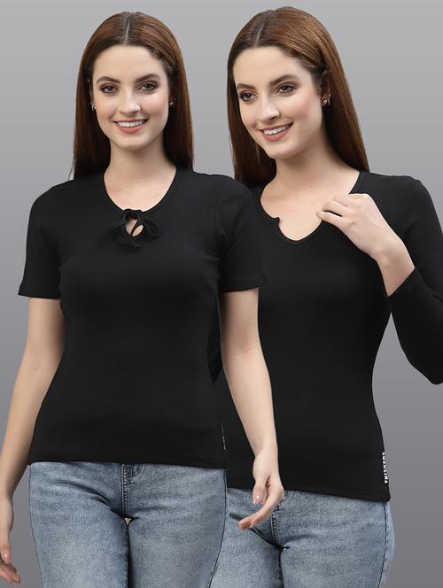 women set of 2 black casual top - 20617743 - Very Small Image - 1