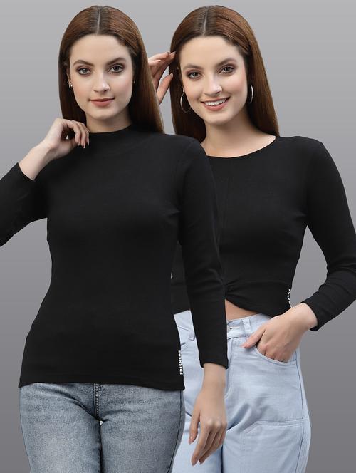 women set of 2 black casual top - 20617761 - Very Small Image - 1