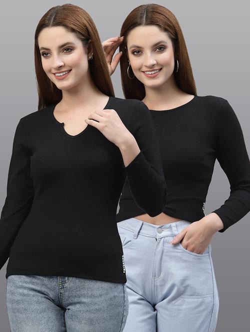 women set of 2 black casual top - 20617774 - Very Small Image - 1