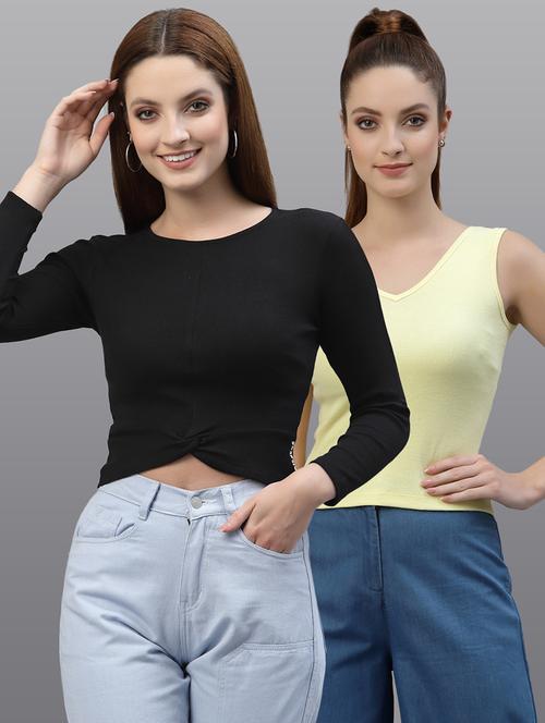 women set of 2 multi coloured casual top - 20617792 - Very Small Image - 1