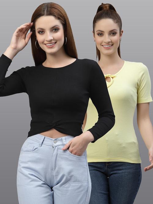 women set of 2 multi coloured casual top - 20617794 - Very Small Image - 1
