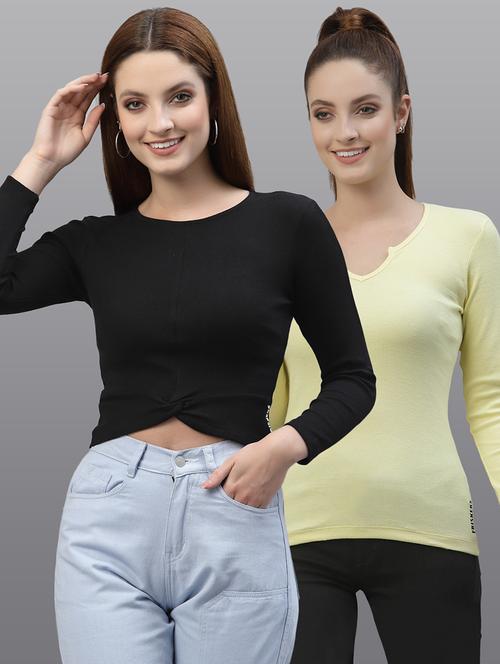 women set of 2 multi coloured casual top - 20617796 - Very Small Image - 1