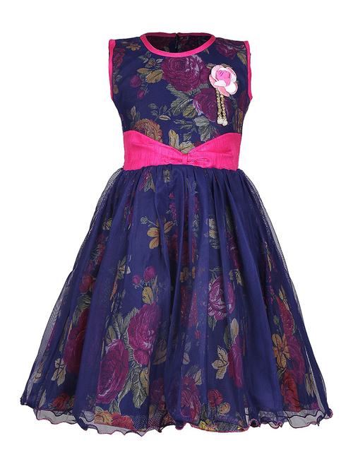 girls floral round neck sleeveless frock - 20622616 - Very Small Image - 1