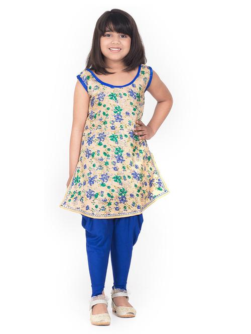 girls floral printed kurta salwar set - 20622664 - Very Small Image - 1