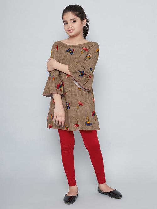 girls floral printed kurta legging set - 20622760 - Very Small Image - 1