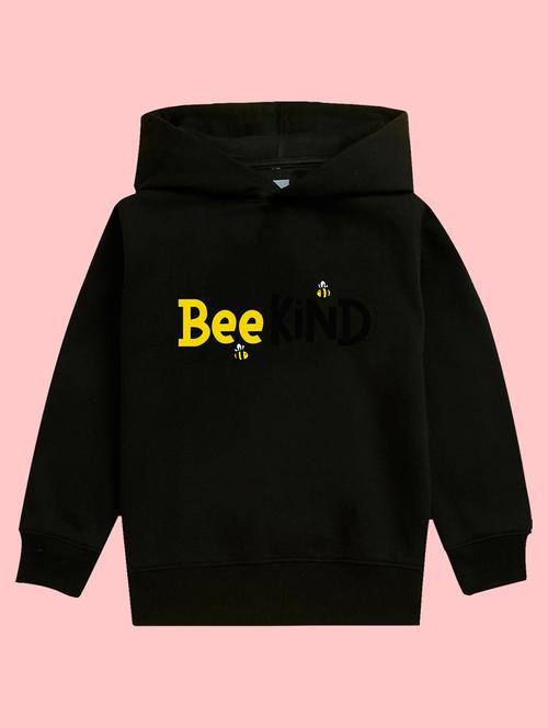 black fleece graphic hooded sweatshirt - 20623715 - Very Small Image - 1
