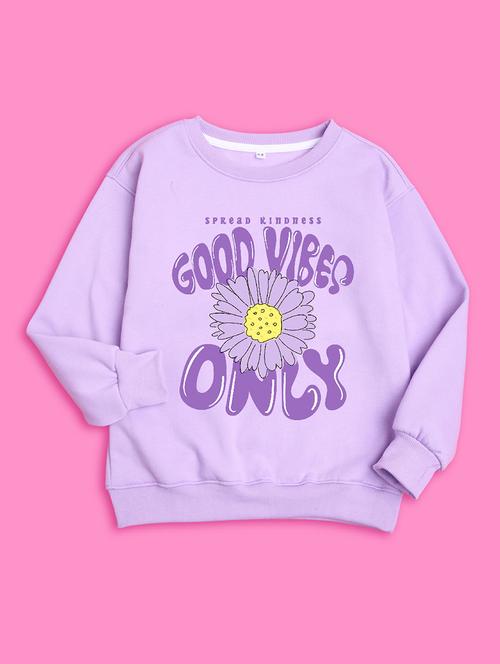 crew neck lavender graphic sweatshirt - 20624305 - Very Small Image - 1
