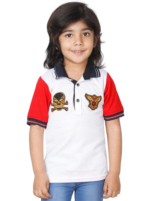 boys white & red polo t-shirt - 20625801 - Very Small Image - 1