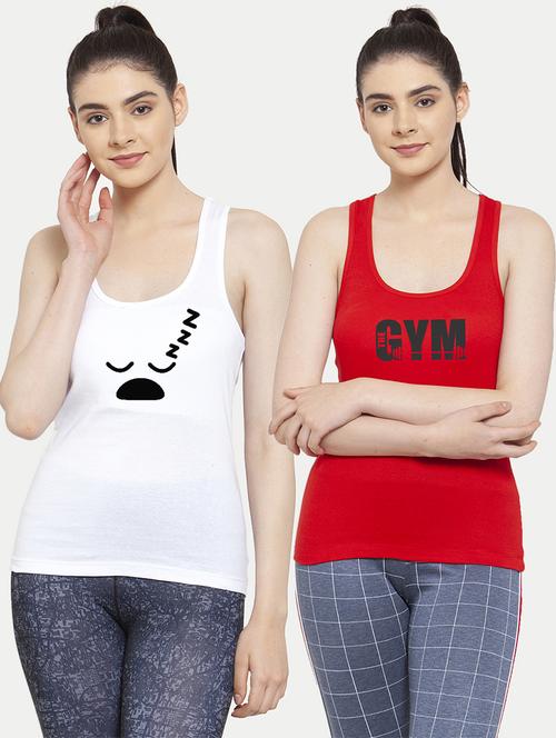 women set of 2 multi coloured tank top - 20627252 - Very Small Image - 1