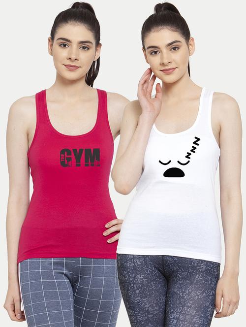 women set of 2 multi coloured tank top - 20627255 - Very Small Image - 1