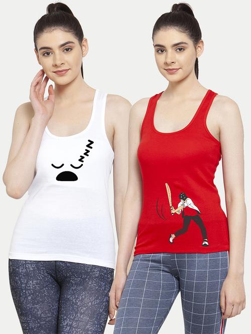 women set of 2 multi coloured tank top - 20627263 - Very Small Image - 1