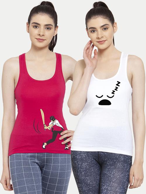 women set of 2 multi coloured tank top - 20627265 - Very Small Image - 1