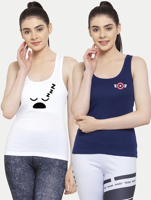 women set of 2 multi coloured tank top - 20627267 - Very Small Image - 1