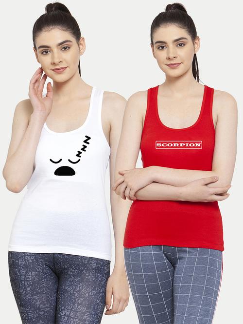 women set of 2 multi coloured tank top - 20627269 - Very Small Image - 1