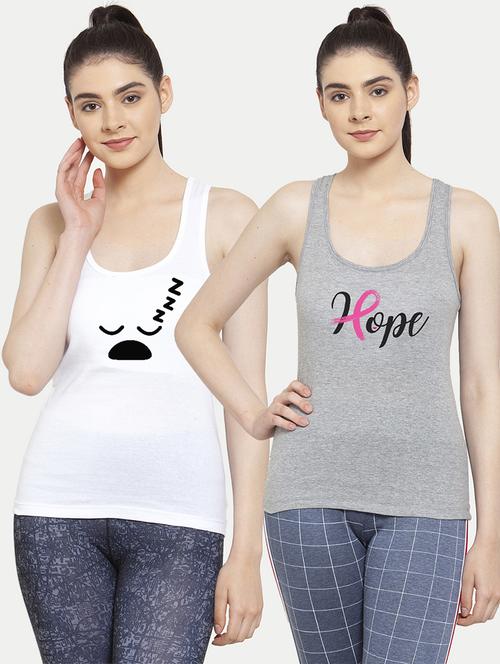 women set of 2 multi coloured tank top - 20627271 - Very Small Image - 1