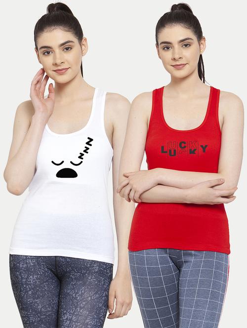 women set of 2 multi coloured tank top - 20627278 - Very Small Image - 1