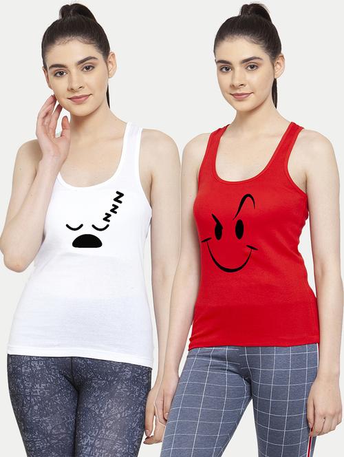 women set of 2 multi coloured tank top - 20627285 - Very Small Image - 1
