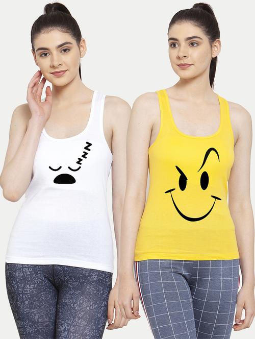 women set of 2 multi coloured tank top - 20627286 - Very Small Image - 1