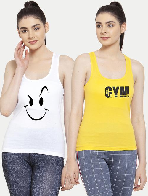 women set of 2 multi coloured tank top - 20627289 - Very Small Image - 1