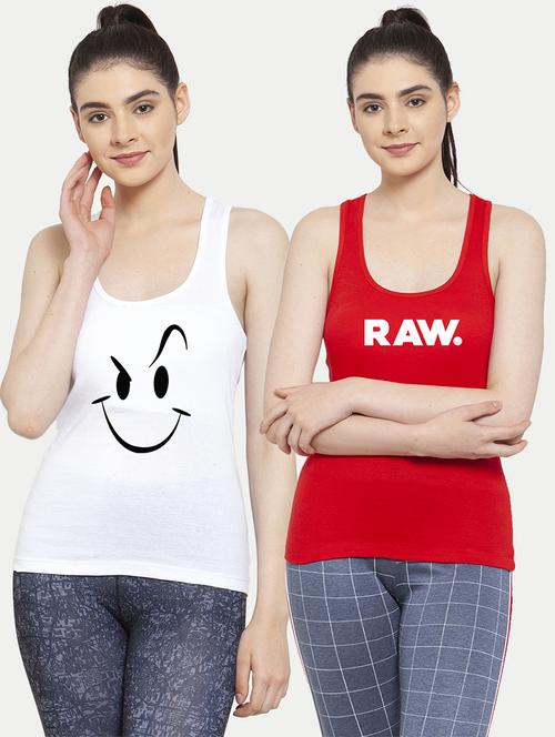 women set of 2 multi coloured tank top - 20627290 - Very Small Image - 1
