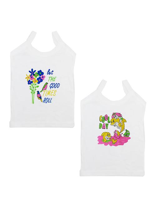 Kids Printed Cotton Vest Combo - 20628034 - Very Small Image - 1