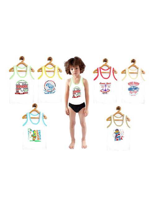 pack of 6 printed vests - 20628037 - Very Small Image - 1