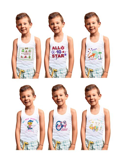 pack of 6 printed vests - 20628089 - Very Small Image - 1
