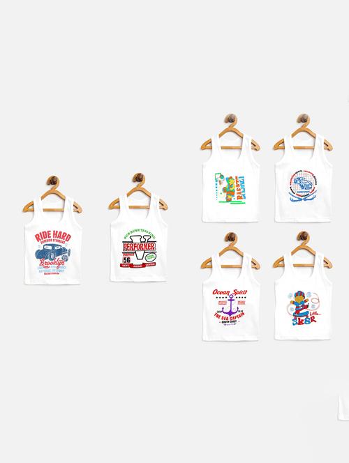 pack of 6 printed vests - 20628098 - Very Small Image - 1
