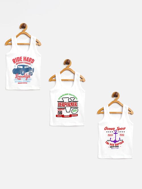 pack of 3 printed vests - 20628106 - Very Small Image - 1