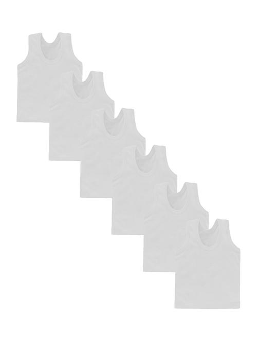 white cotton blend vest combo - 20628148 - Very Small Image - 1