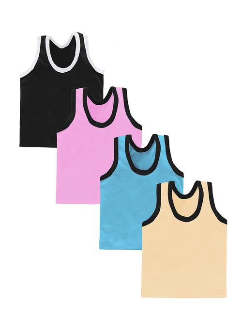 pack of 4 solid vests - 20628155 - Very Small Image - 1