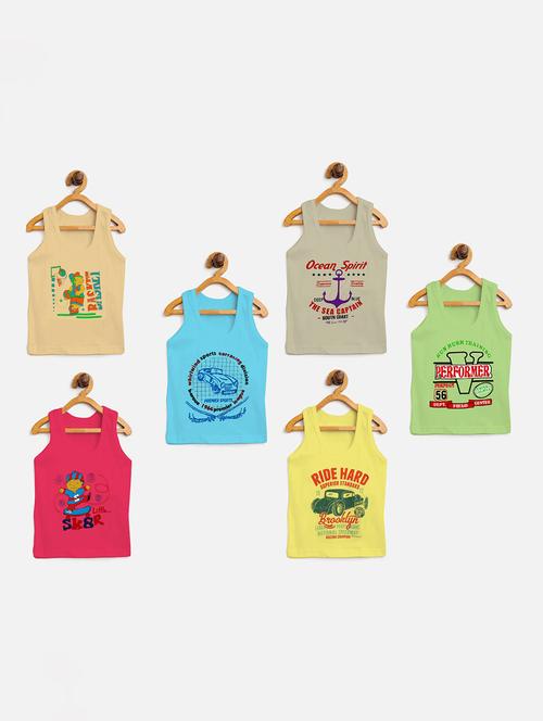 pack of 6 printed vests - 20628189 - Very Small Image - 1