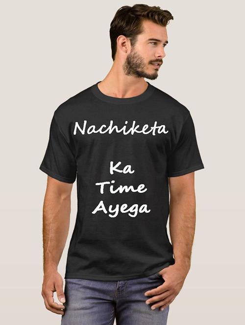 nachiketa ka time ayega printed t-shirt - 20630473 - Very Small Image - 1