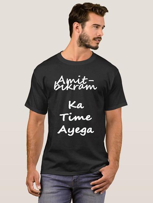 amitbikram ka time ayega printed t-shirt - 20632524 - Very Small Image - 1