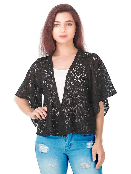wome lace detailed regular shrug - 20638580 - Very Small Image - 1