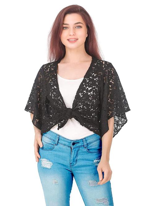 wome lace detailed regular shrug - 20638584 - Very Small Image - 1