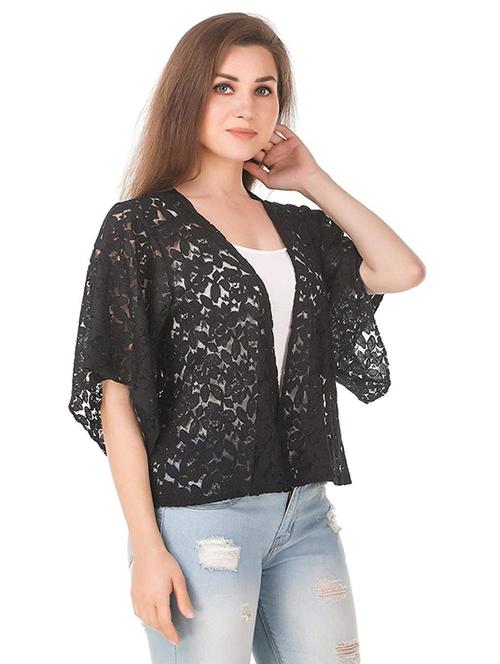 wome lace detailed regular shrug - 20638707 - Very Small Image - 1