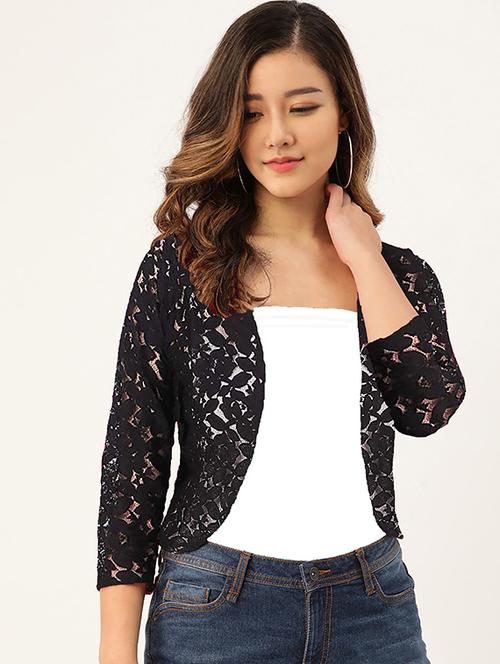 wome lace detailed regular shrug - 20638799 - Very Small Image - 1