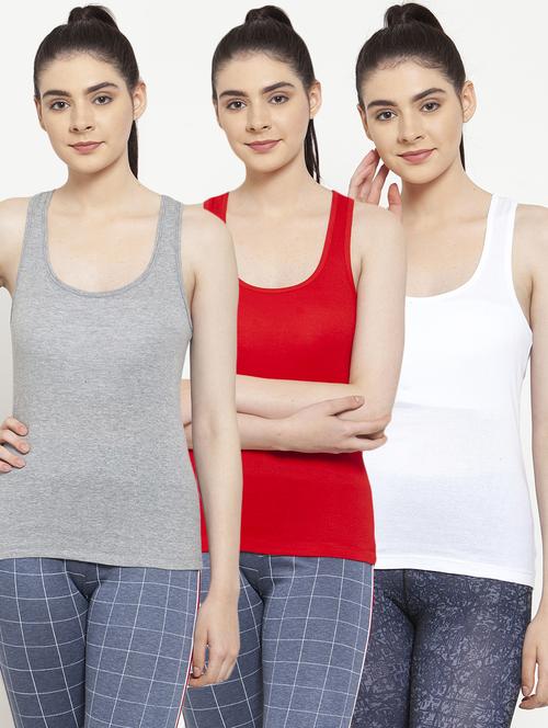 women set of 3 multi coloured tank top - 20643724 - Very Small Image - 1