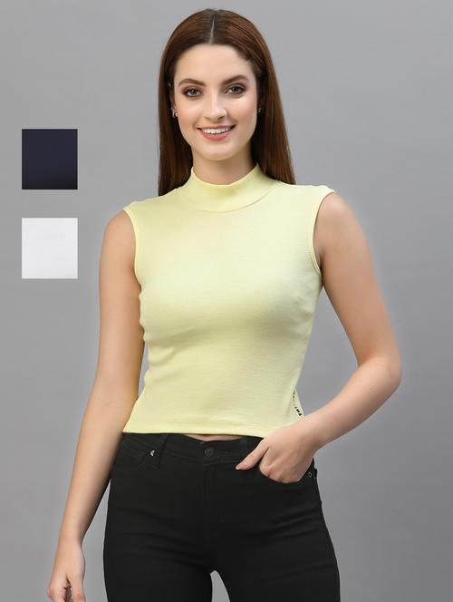 women pack of 3 solid high neck top  - 20643957 - Very Small Image - 1